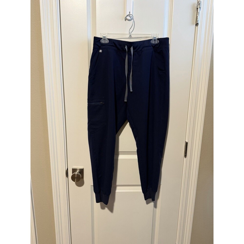 FIGS Zamora Jogger Scrub Pants Women L Petite Navy Technical Collection Cargo